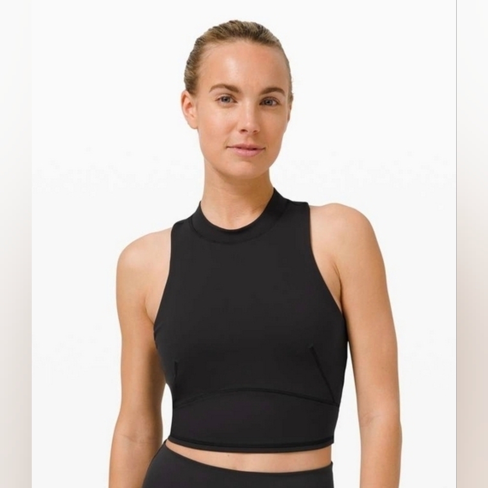 lululemon athletica Black Cropped High-Neck Tank